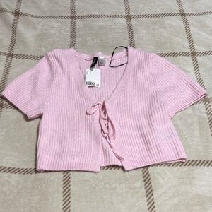 H&M Pink Ribbed Cardigan